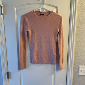 Halogen ribbed dusty pink long sleeve sweater